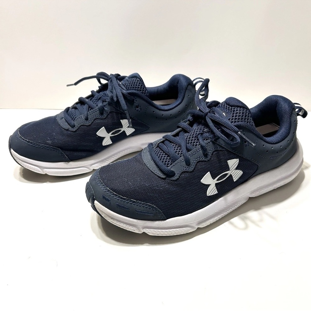 Under Armour Charged Assert 10 Running Sneakers Men Blue White Mesh Size 7.5